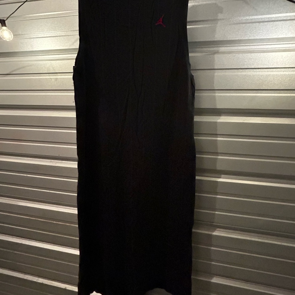Jordan Black Midi Dress with Red Accent